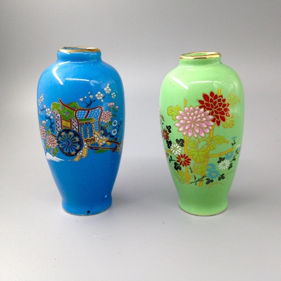 Vintage Accents Mid Century Asian Mini Vases Pair Poshmark